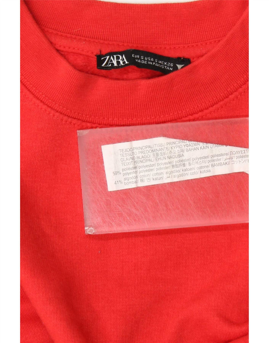 Übergroßer Damen-Sweatshirtpullover von Zara, Gr. 10, Größe S, Rot, Polyester