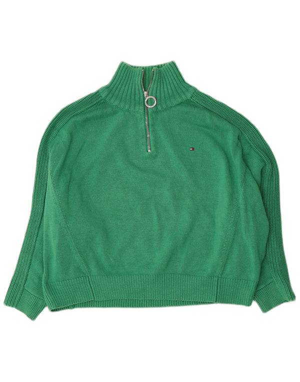 Tommy Hilfiger Damen-Pullover, übergroß, mit Reißverschluss, UK 10, klein, grün