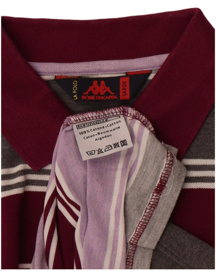 Kappa Herren-Poloshirt, groß, mehrfarbig, gestreift, Baumwolle