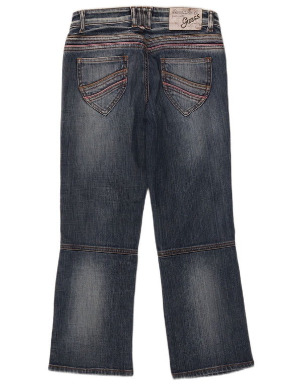 Guess Damen-Cropped-Jeans W26 L24 Blaue Baumwolle
