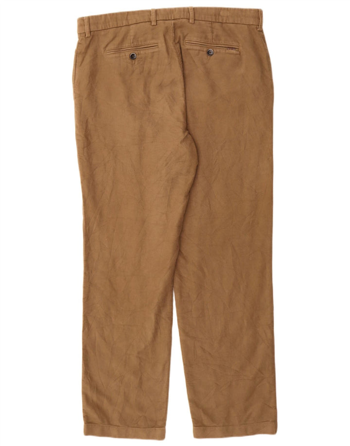 Marks & Spencer Herren-Anzughose, gerade, normal, W36, L31, Beige, Baumwolle
