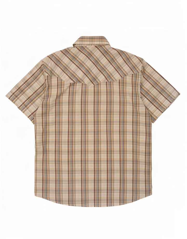 Wrangler Herren Kurzarmhemd Mittelbeige kariert