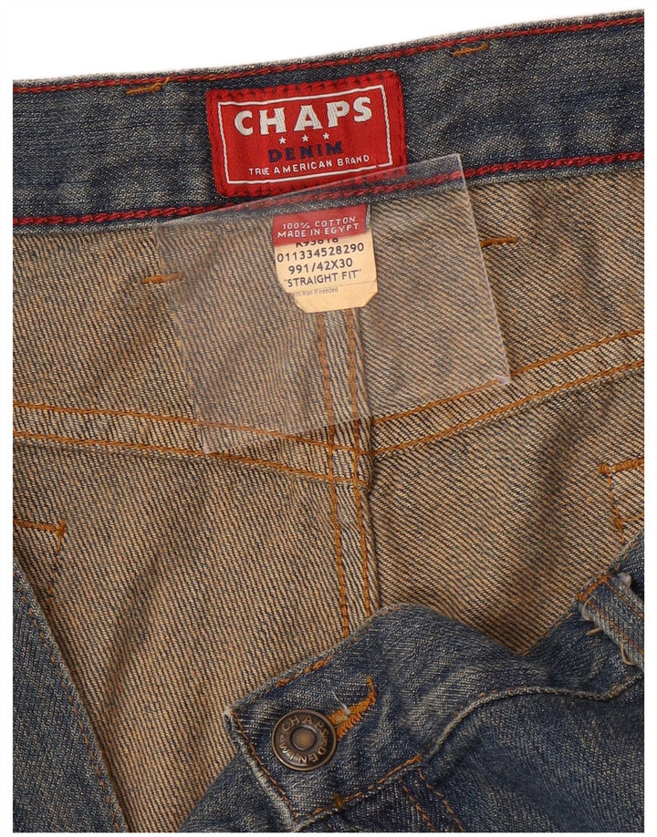 CHAPS Herren Straight Jeans W42 L30 Blaue Baumwolle
