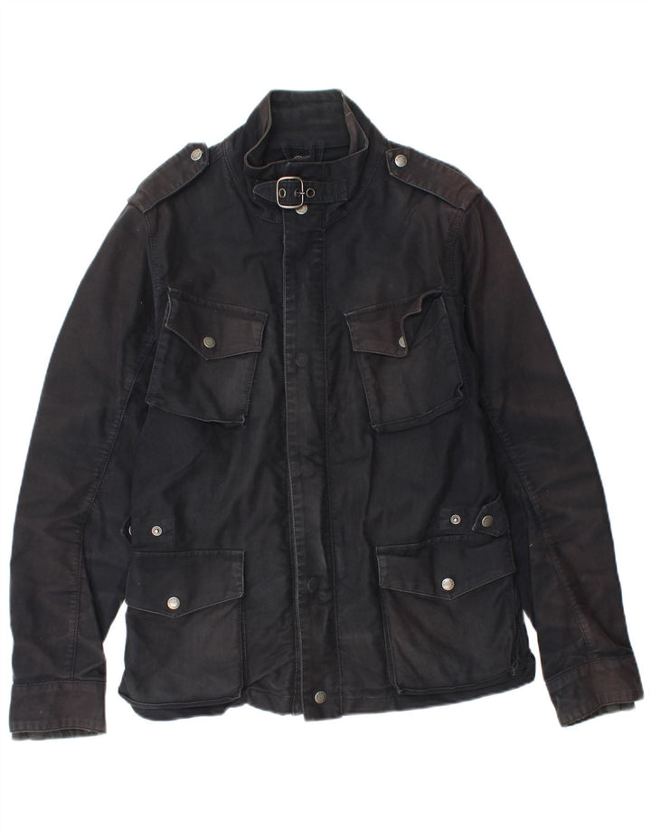 Woolrich Herren Militärjacke UK 36 Small Schwarz Baumwolle