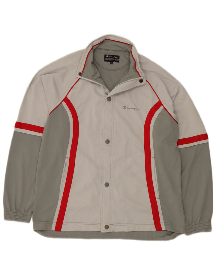 Champion Jungen-Trainingsanzug-Top-Jacke, 13–14 Jahre, graues Colourblock-Polyester