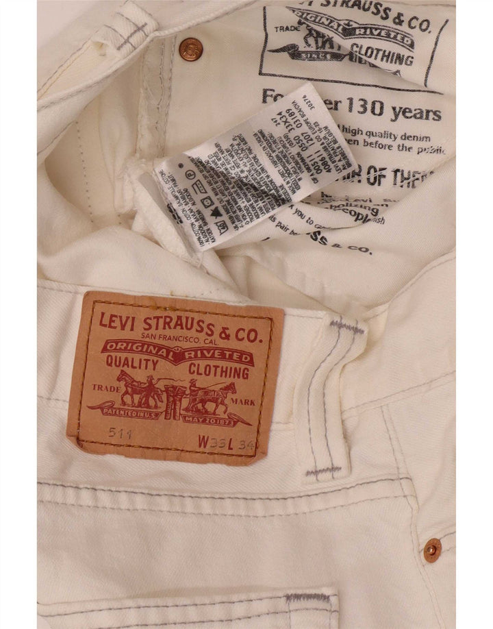 Levi's Damen 511 Slim Jeans W33 L34 Weiße Baumwolle