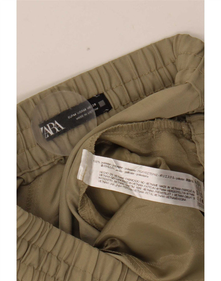 Zara Damen Joggers Freizeithose Medium W28 L26 Khaki Polyester