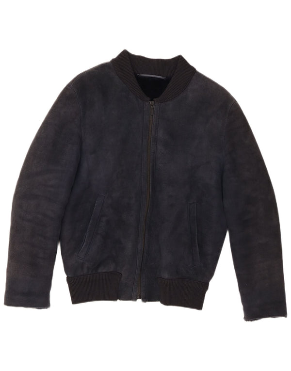 CPL1953 Damen Bomber-Lammfelljacke UK 20 2XL Marineblaues Lammfell