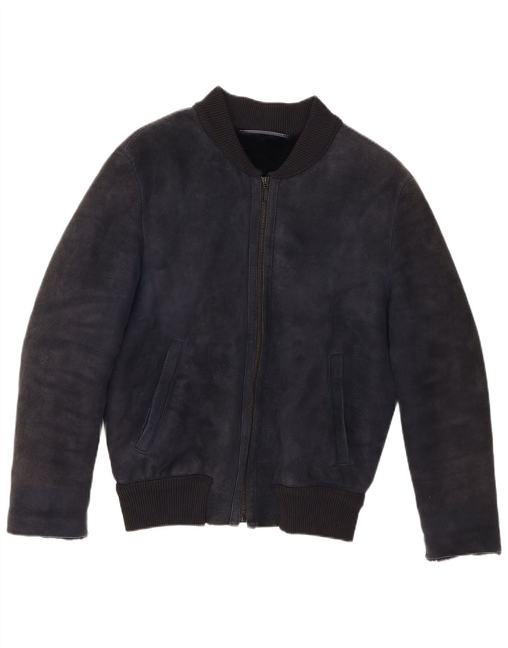 CPL1953 Damen Bomber-Lammfelljacke UK 20 2XL Marineblaues Lammfell