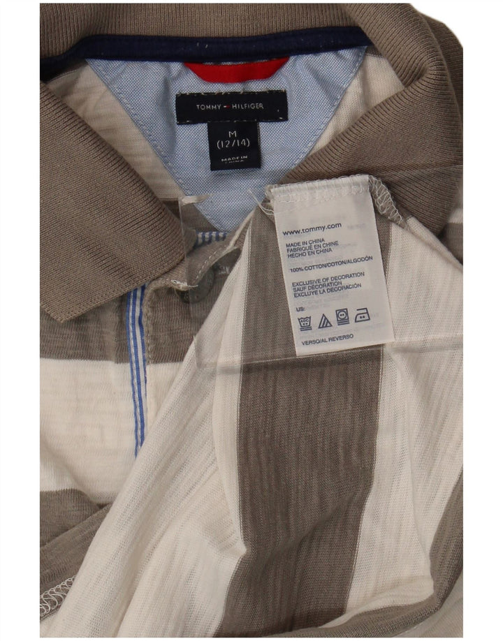 Tommy Hilfiger Rugby-Poloshirt für Jungen, 12–13 Jahre, mittelgrau gestreift