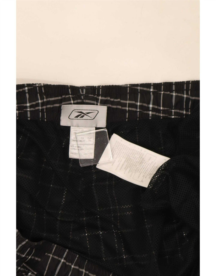Reebok Herren Badeshorts 2XL Schwarz kariertes Polyester