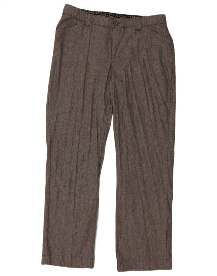 LEE Gerade Damen-Freizeithose, US 12, Größe L, W34, L30, grau karierte Baumwolle