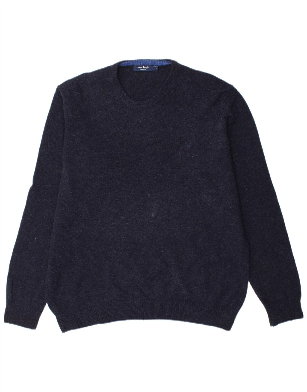 JAMES PRINGLE Herren-Pullover mit Rundhalsausschnitt, groß, marineblaue Wolle