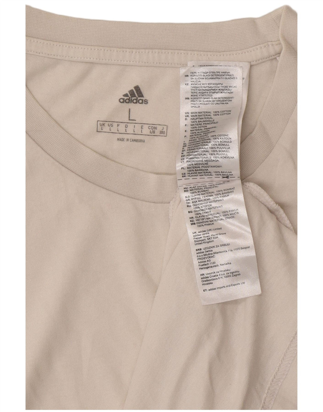 ADIDAS Herren Grafik T-Shirt Top Große weiße Baumwolle