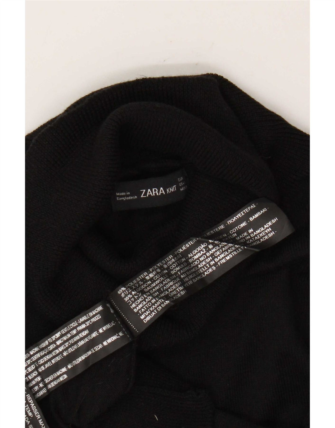 Zara Damen-Pullover mit Rollkragen, Gr. 10, Größe S, Schwarz, Polyester