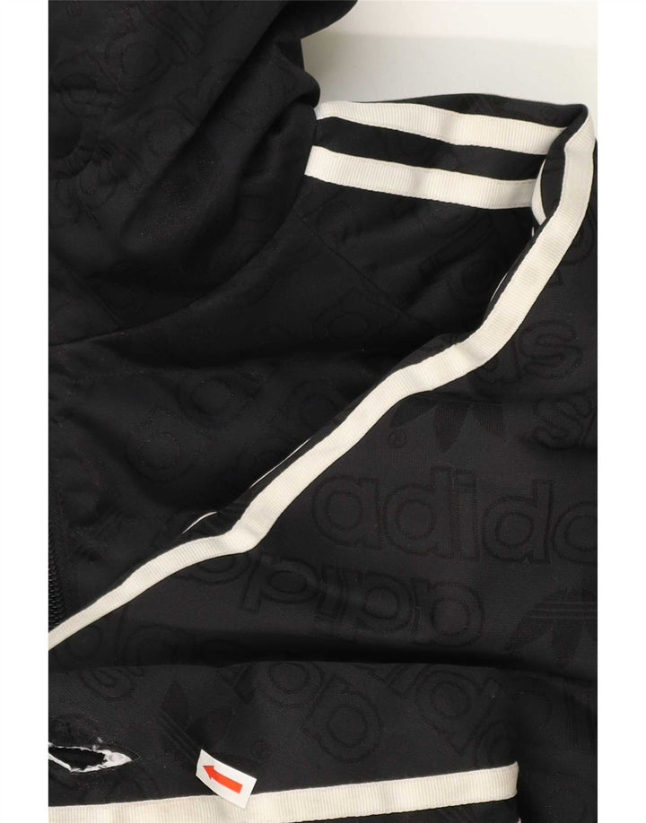 Adidas Damen Graphic Hooded Wattierte Jacke UK 8 Small Schwarz Polyester