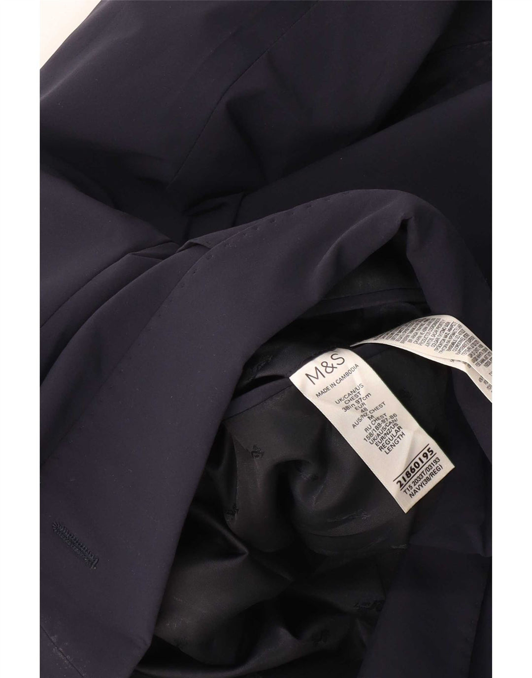 Marks & Spencer Herren-Blazer mit 2 Knöpfen, Größe UK 38, mittleres Marineblau
