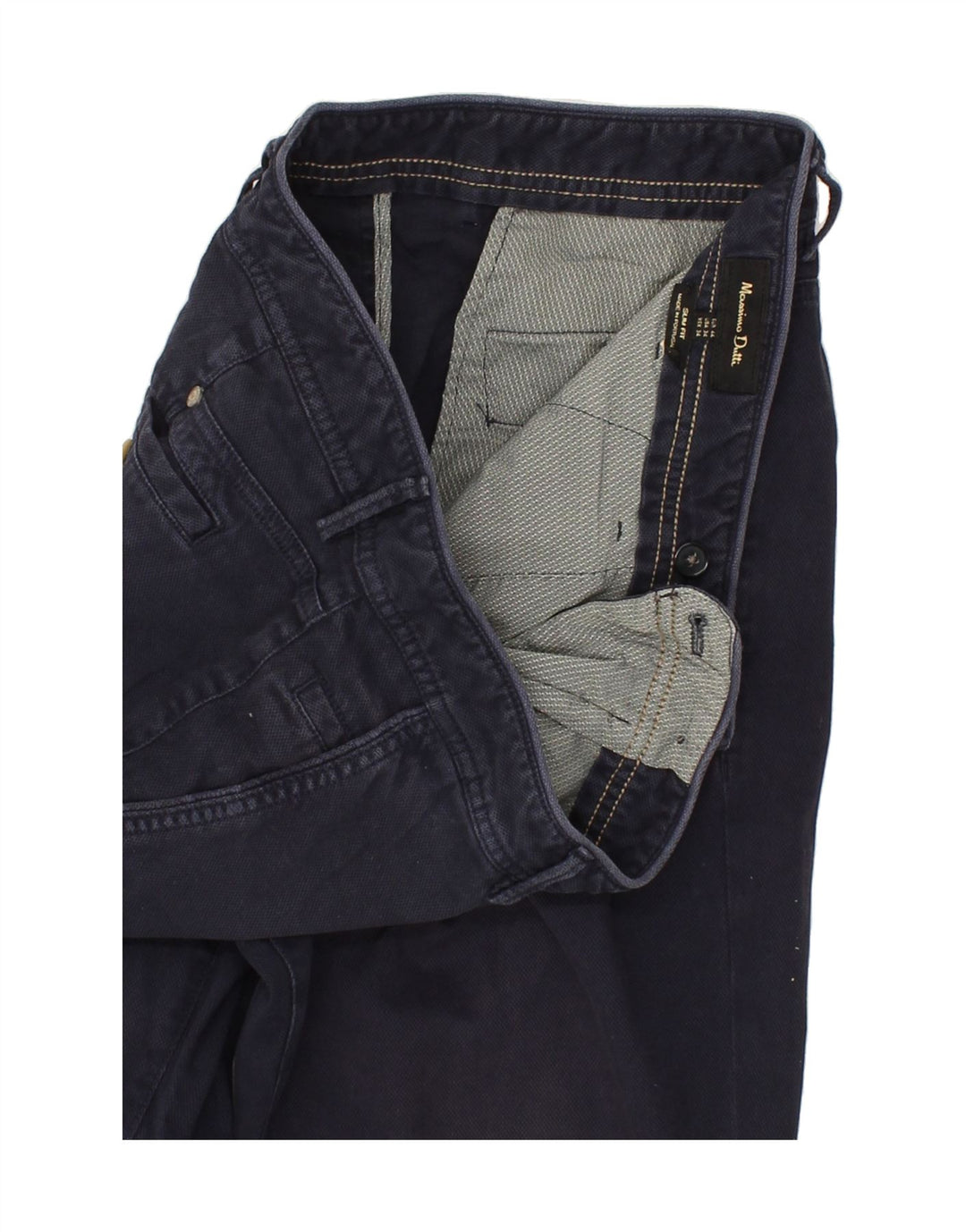 MASSIMO DUTTI Herren Slim Freizeithose W34 L30 Marineblau