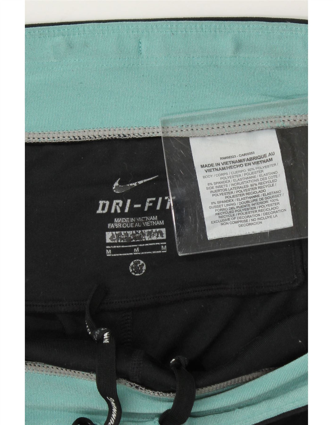 NIKE Womens Dri Fit Capri Leggings UK 14 Medium Black Colourblock Vintage Nike and Second-Hand Nike from Messina Hembry 
