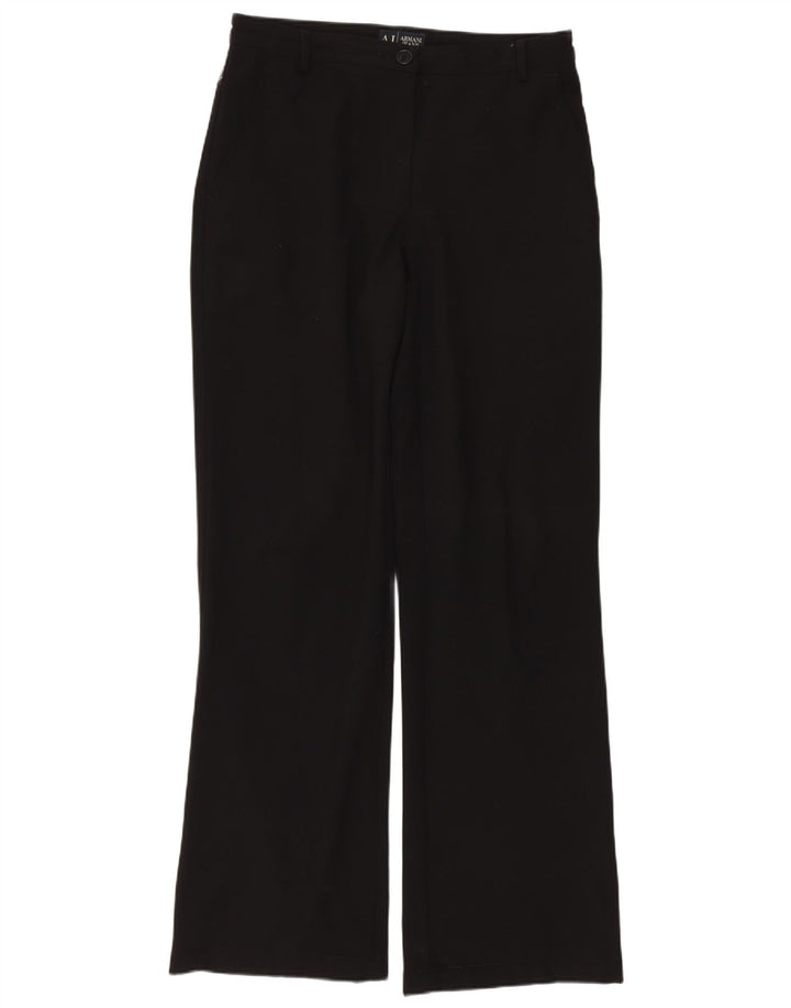 Armani Damen Bootcut Freizeithose UK 12 Medium W28 L30 Schwarz Polyester