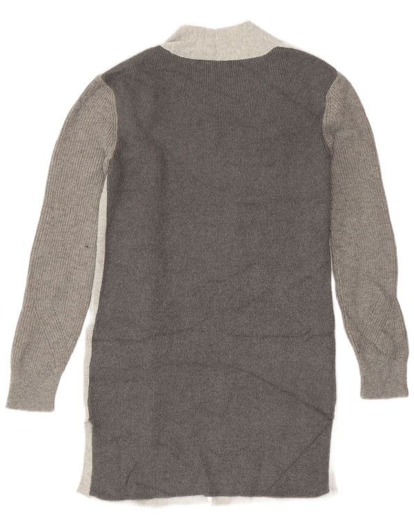 Marks & Spencer Damen Longline-Cardigan-Pullover UK 6 XS Grauer Farbblock