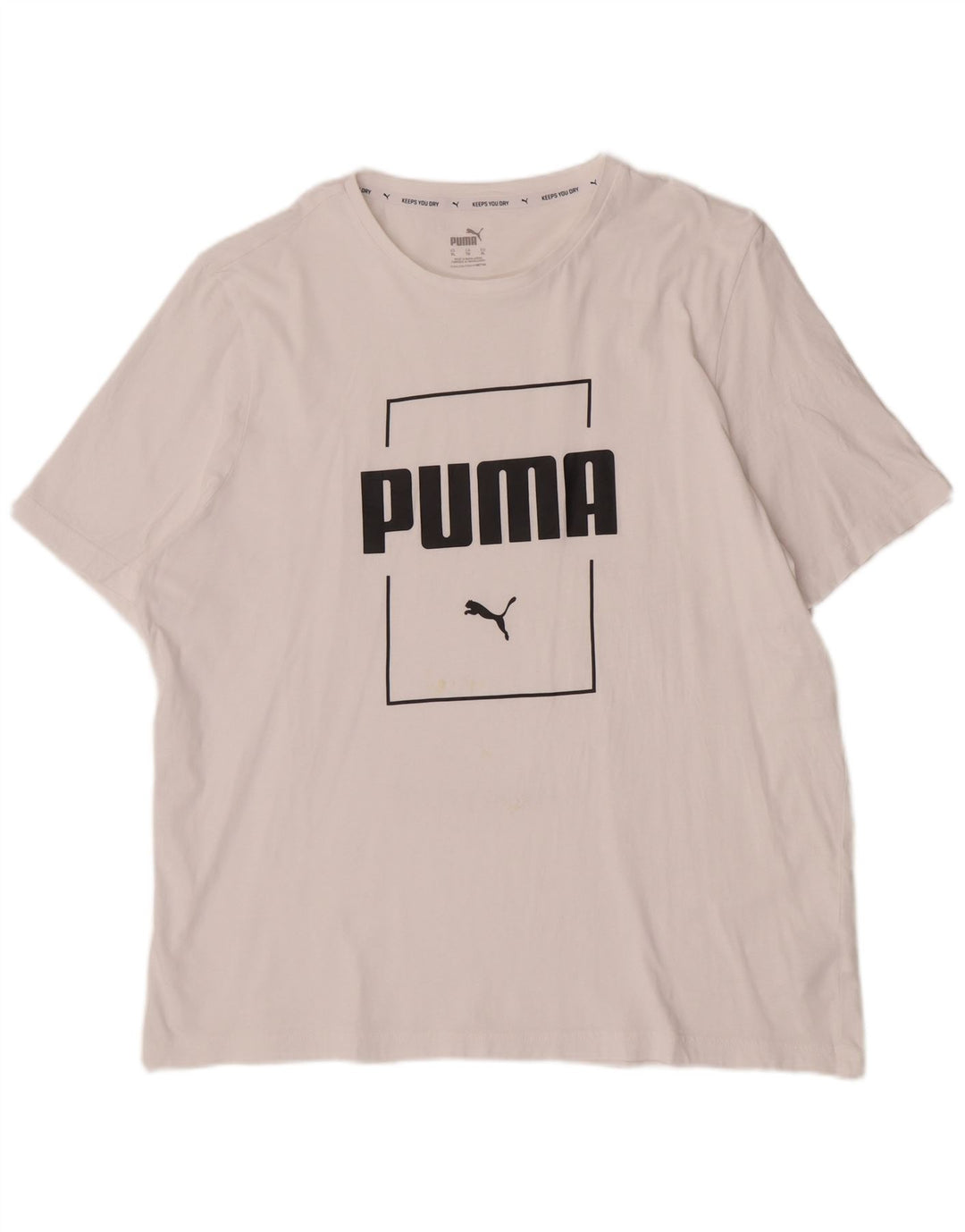 Puma Herren Grafik T-Shirt Top XL Weiß Baumwolle