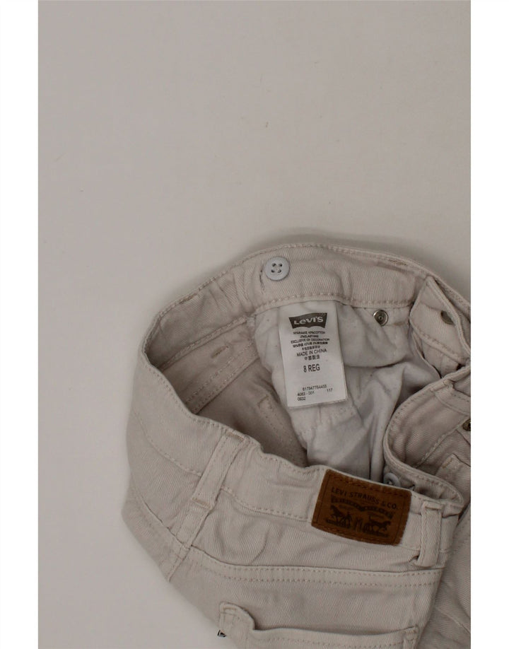 LEVI'S Girls Denim Shorts 7-8 Years W22 White Ramie Vintage Levi's and Second-Hand Levi's from Messina Hembry 