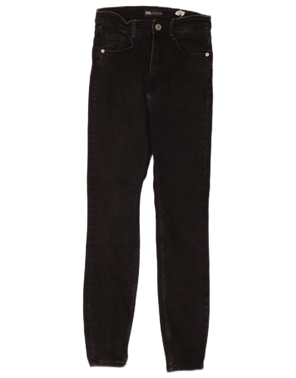 Zara Damen Skinny Jeans EU 36 XS W26 L26 Schwarze Baumwolle