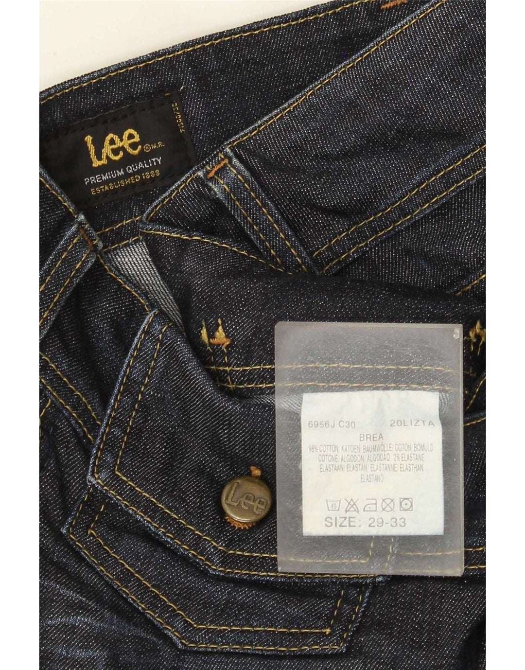 Lee Damen Brea Slim Jeans W29 L33 Marineblaue Baumwolle