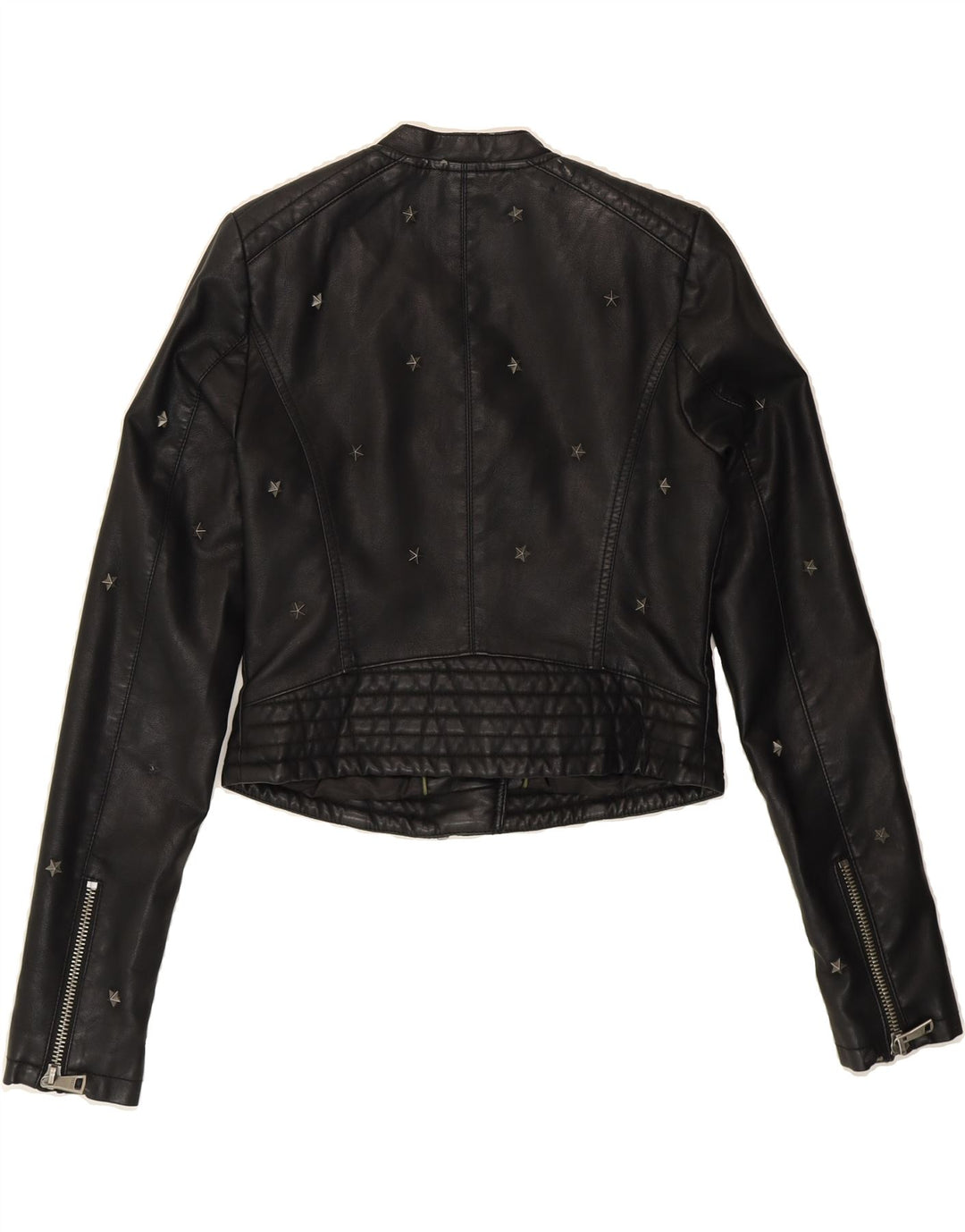GUESS Womens Faux Leather Jacket UK 6 XS Black Polyurethane Vintage Guess and Second-Hand Guess from Messina Hembry 