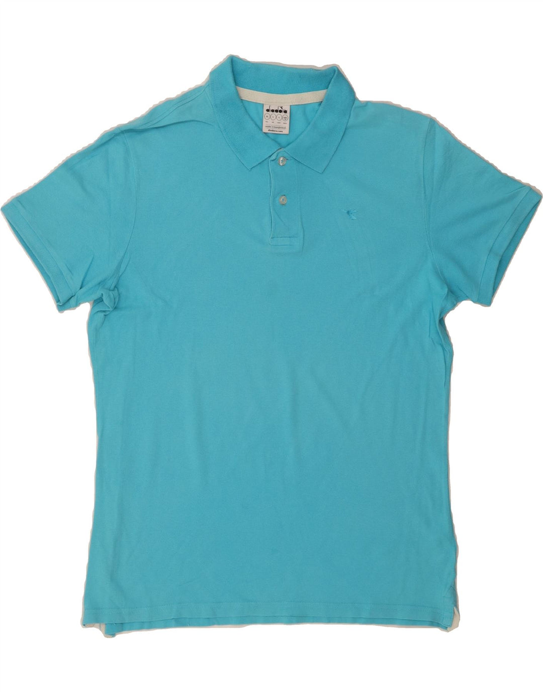 DIADORA Mens Polo Shirt Large Blue Cotton Vintage Diadora and Second-Hand Diadora from Messina Hembry 