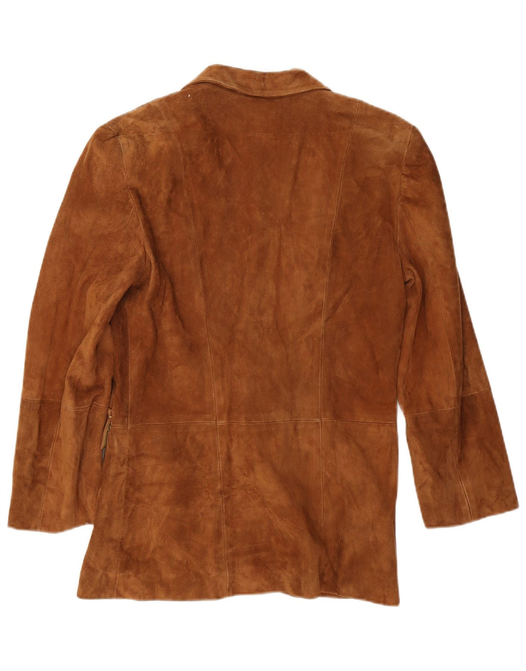 Marella Damen 1-Knopf-Wildleder-Blazerjacke UK 10 Small Beige Leder