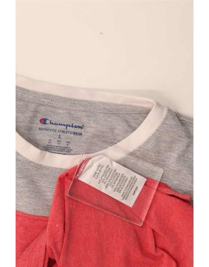 Champion Herren Grafik-Top, langärmelig, klein, rosa, Polyester