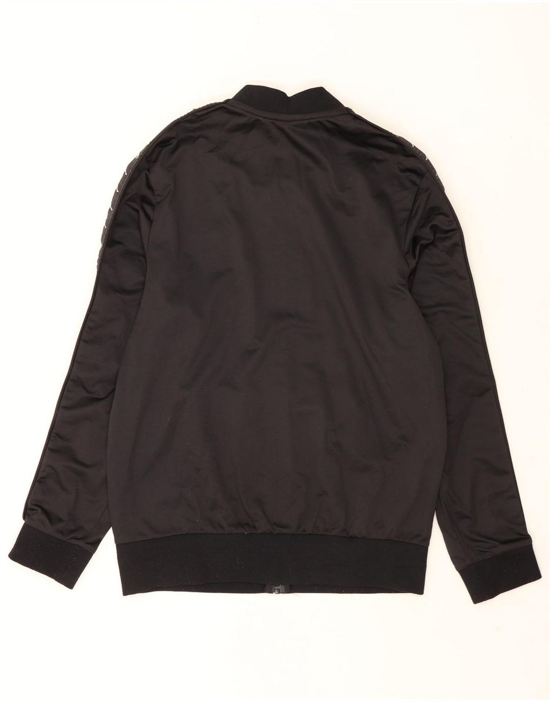 Kappa Herren-Trainingsanzug mit grafischem Oberteil, groß, aus schwarzem Polyester