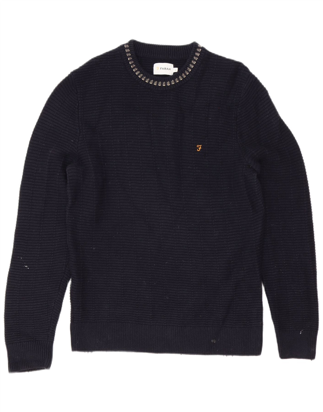 Farah Herren-Pullover mit Rundhalsausschnitt, groß, marineblaue Baumwolle