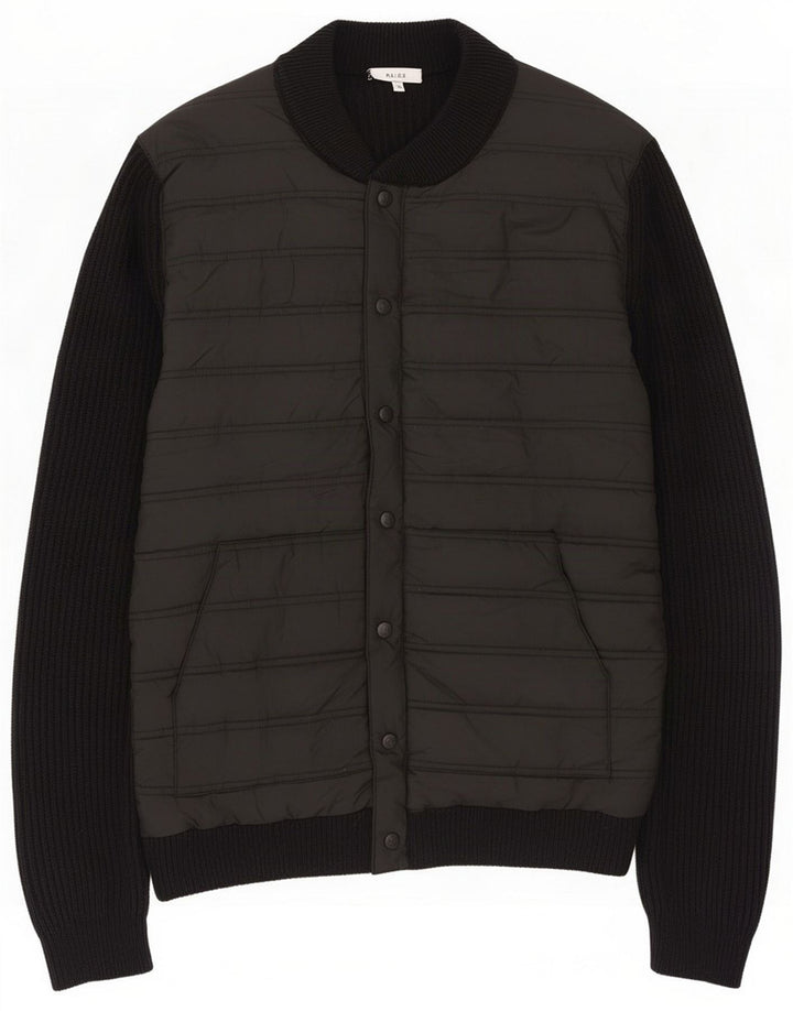 Reiss wattierte Herrenjacke UK 40 Large Black Cotton