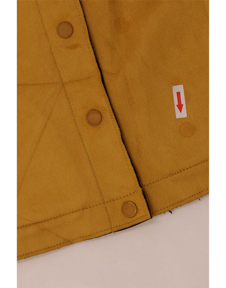 Zara Damen Crop Bomberjacke UK 16 Large Gelb Polyester
