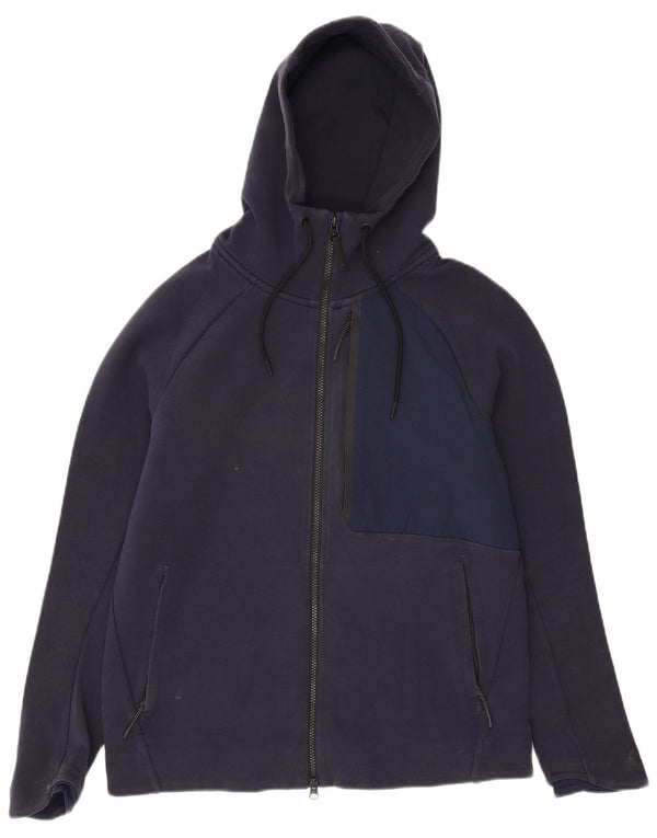 Nike Herren-Kapuzenpullover mit Reißverschluss, groß, marineblau, Colourblock-Baumwolle