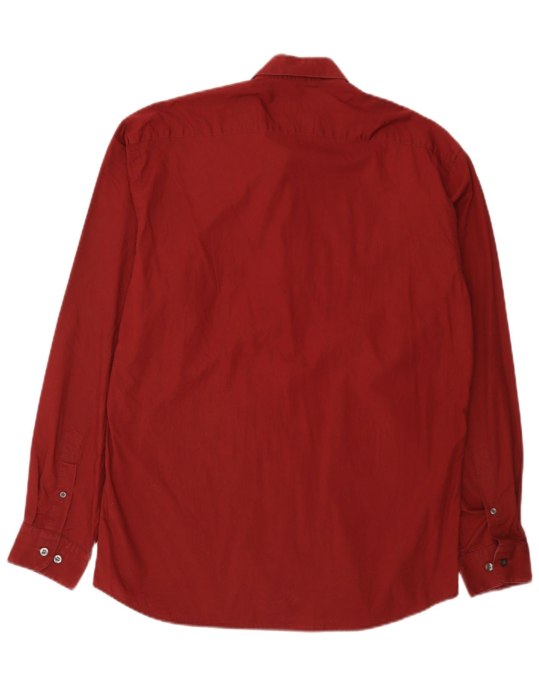 Massimo Dutti Herrenhemd, Größe 42, große burgunderrote Baumwolle