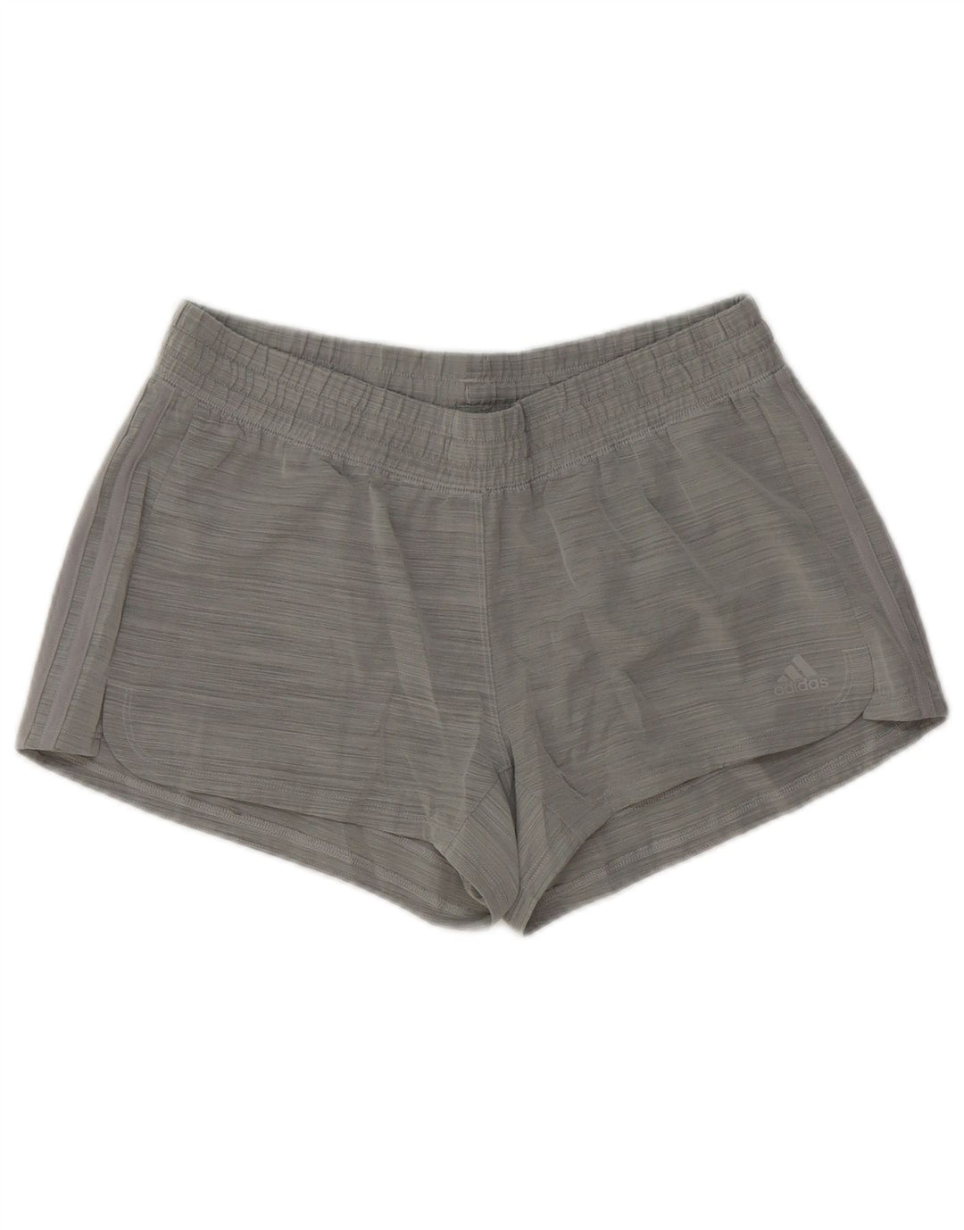 Adidas Damen Sportshorts UK 12/14 Mittelgraues Nadelstreifen-Polyester