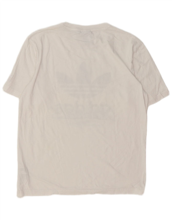 Adidas Herren Grafik-T-Shirt-Oberteil aus mittelweißer Baumwolle