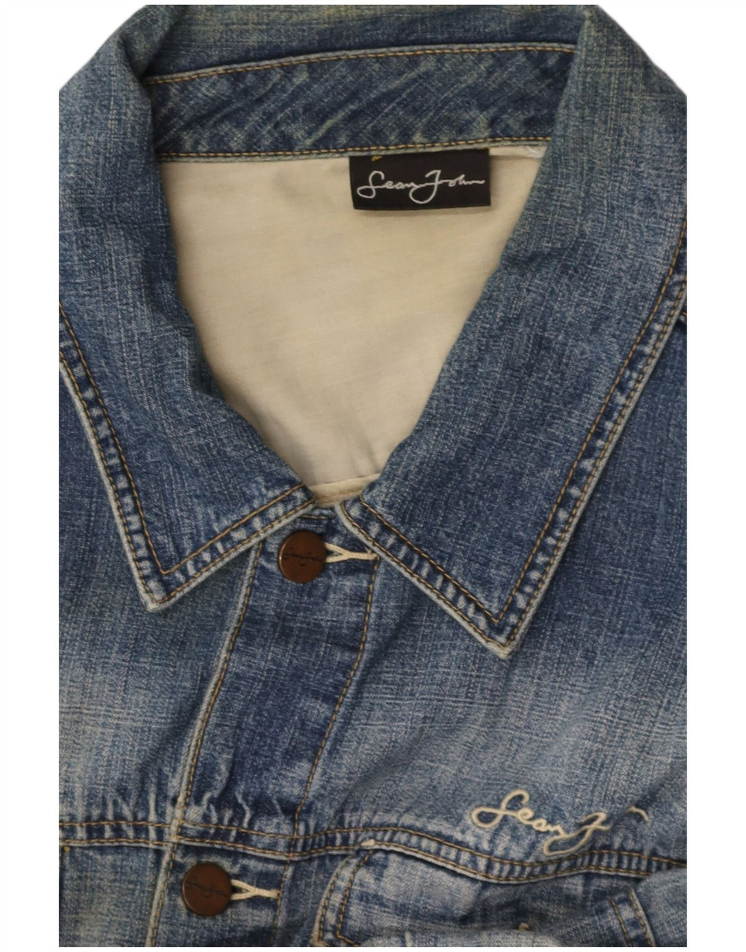 VINTAGE Mens Denim Jacket UK 42 XL Blue