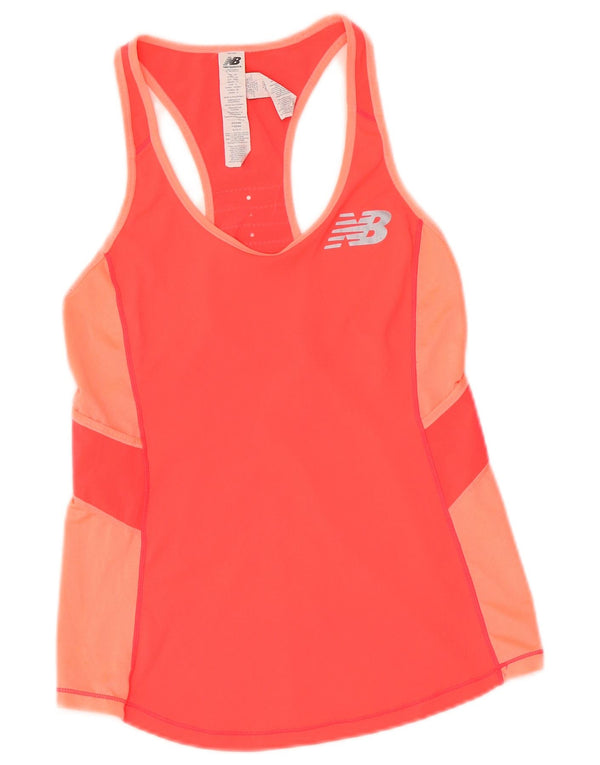 New Balance Damen-Trägershirt UK 4 XS Pink Colourblock Polyester