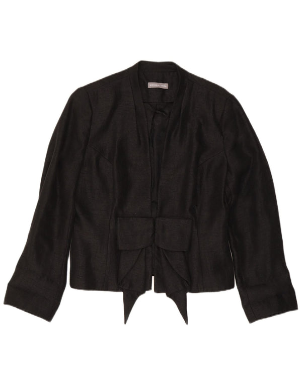 Vintage Damen Blazer Jacke UK 14 Medium Schwarz Viskose