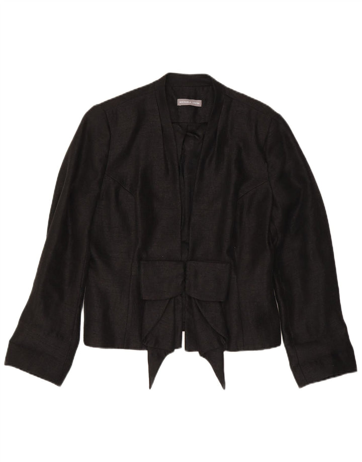 Vintage Damen Blazer Jacke UK 14 Medium Schwarz Viskose