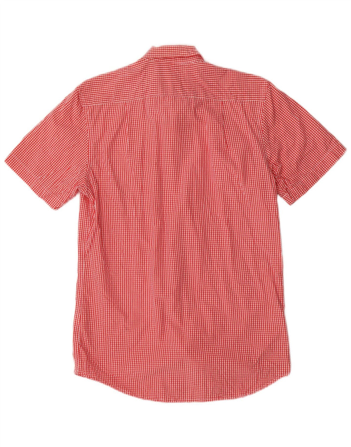 Izod Herren-Kurzarmhemd, klein, rot, Gingham-Baumwolle