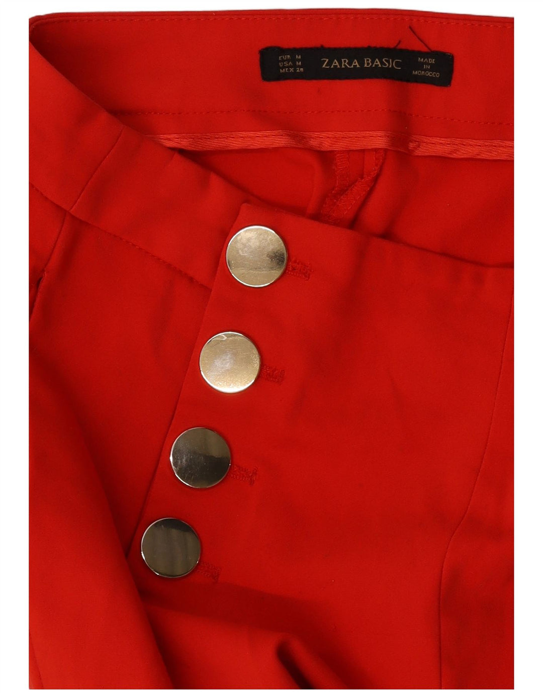 Gerade Freizeithose für Damen von Zara, mittelgroß, W28, L34, Rot