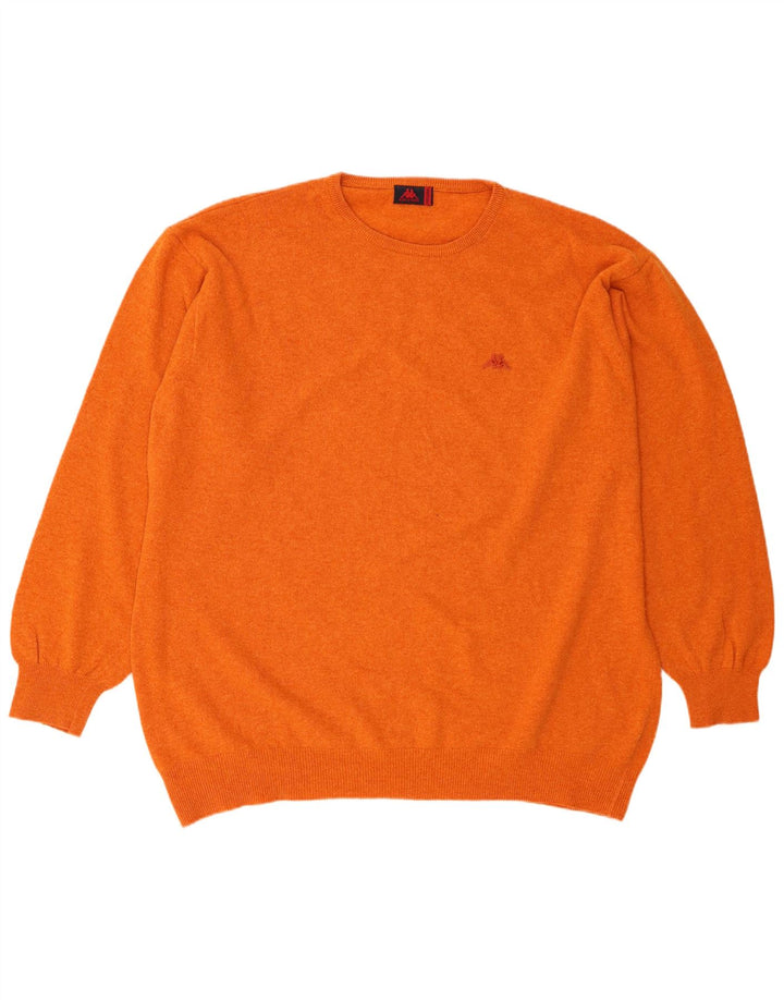 Kappa Herren-Pullover mit Rundhalsausschnitt, 3XL, orangefarbene Lammwolle
