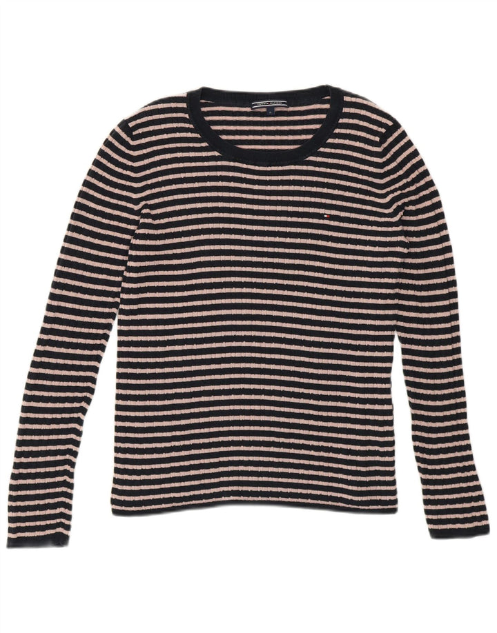 TOMMY HILFIGER Damen Top Langarm UK 14 Medium Navy Blue Preppy