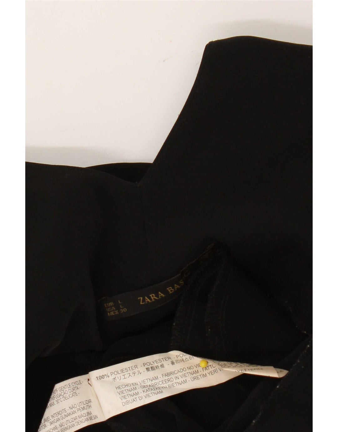 Zara Damen Ärmelloser Playsuit UK 14 Large Schwarz Polyester